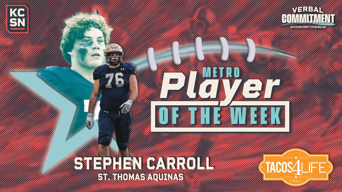🏈 METRO PLAYER OF THE WEEK 🌮
Our new <a href="/Tacos4LifeGrill/">Tacos4Life</a> POW is one of the fiercest players in the trenches on either side of the state line. 
All-State selection <a href="/stephen_carroll/">Stephen Carroll</a> returns for his <a href="/stasaints_FB/">STA Saints Football</a> finale in a few weeks and will once again be a nightmare for opponents.