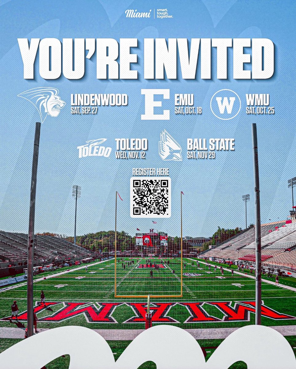 Thank you <a href="/CoachZaneRies/">Zane Ries</a> and <a href="/MiamiOHFootball/">Miami Football</a> for the game invites!! Can’t wait to get down to oxford!