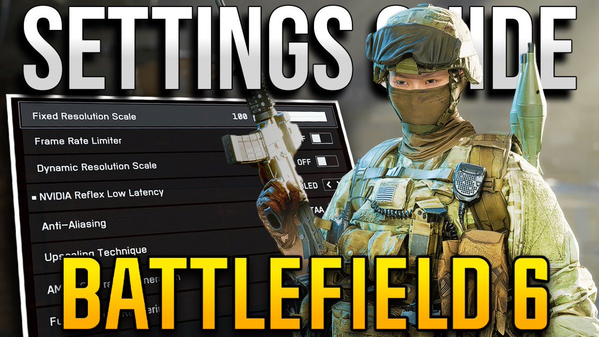 BF6 Settings Explained

ULTIMATE Battlefield 6 Beta Settings Guide (Performance + Visibility)
youtu.be/gkVqspezPFA