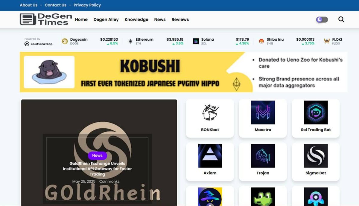 Kobushi Supporters (@kobushi_eth) on Twitter photo $KOBUSHI’s Banner Ads are officially LIVE on Top-Tier Premium Crypto Memecoin sites for 7 Days.
InvestBox
CabalGems
AlphaFinder
MemeWatcher
ShitCoinProphet
DeGenTimes
Investergram $KOBUSHI’s Banner Ads are officially LIVE on Top-Tier Premium Crypto Memecoin sites for 7 Days.
InvestBox
CabalGems
AlphaFinder
MemeWatcher
ShitCoinProphet
DeGenTimes
Investergram