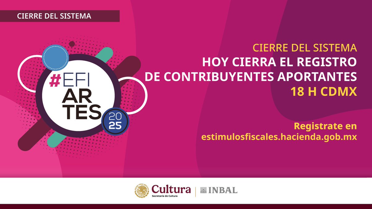 El periodo de registro de Contribuyentes Aportantes cierra hoy 8 de agosto, a las 6 pm. Consulta la plataforma y regístrate en: estimulosfiscales.hacienda.gob.mx/es/efiscales/e…