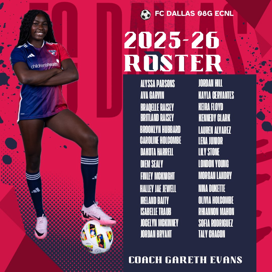 ‘25-‘26 Season Loading <a href="/FCDGirlsECNL/">FC Dallas Girls ECNL</a> <a href="/GazEvans23/">Gareth Evans</a>