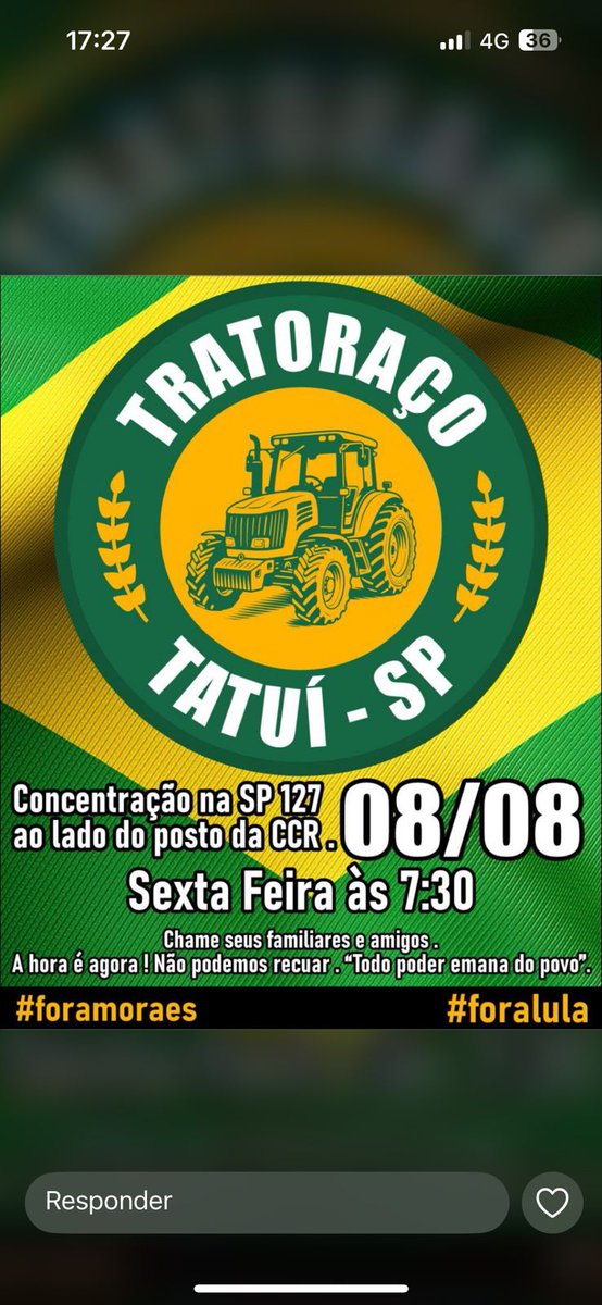 NandaBaptiste's tweet image. Tratoraço em Tatuí/SP🇧🇷
08/08/25
SP 127 ao lado do Ibis Hotel 
#todopoderemanadopovo 
#tatuícapitaldamúsica 
#tatuícidadedodocecaseiro 
#tatuícidadeternura 
#impeachmentLulaMoraes