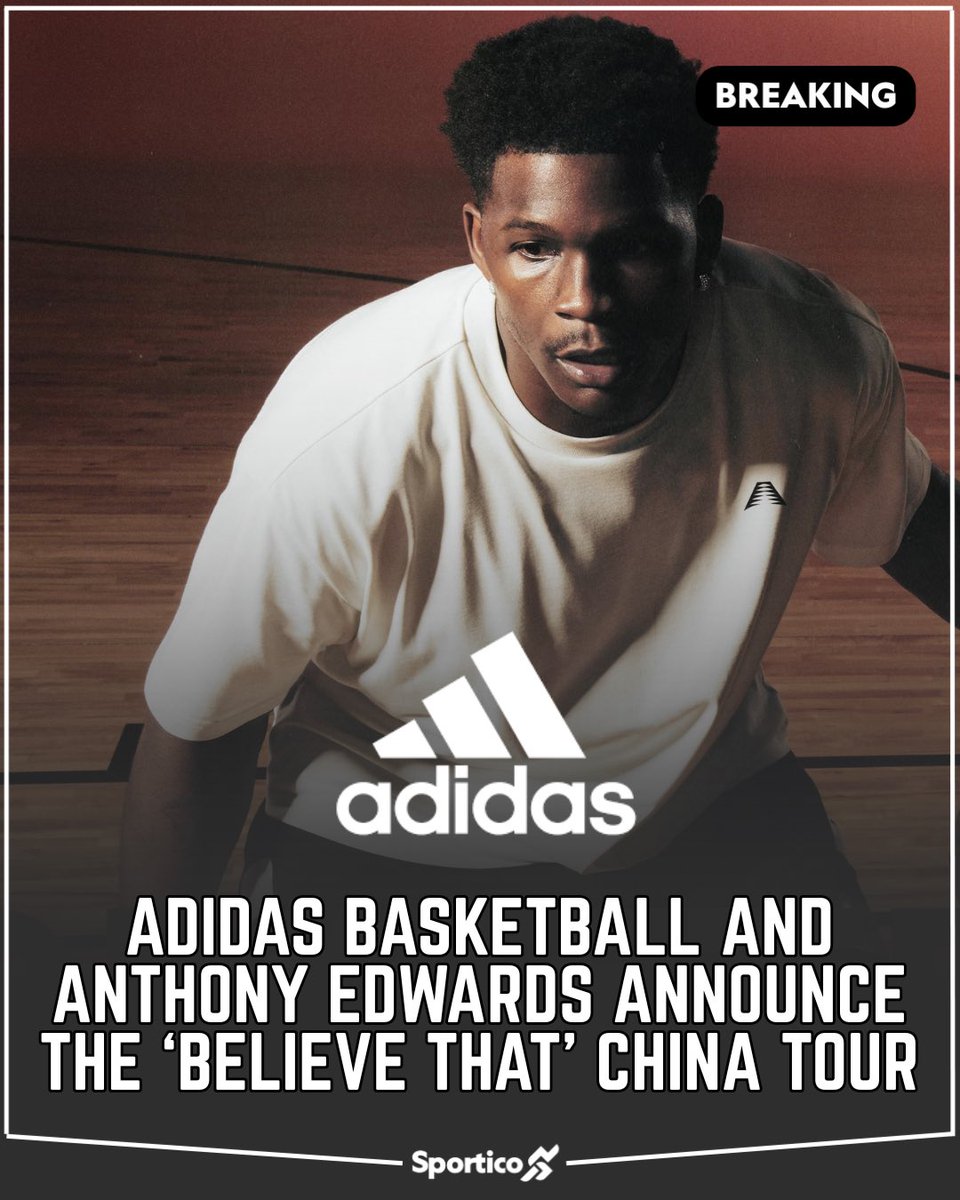 Adidas Basketball has announced Anthony Edwards’ first-ever tour of China, the "Believe That. Tour," a multi-city experience that will fuse the NBA star's presence with the energy of Chinese basketball culture. Kicking off Aug. 21 in Shanghai and concluding Aug. 28 in Beijing,