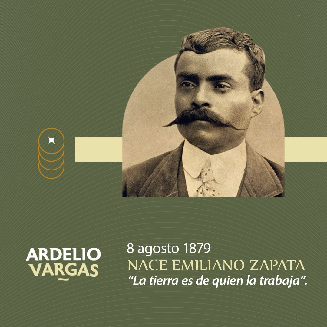 Emiliano Zapata nació un día como hoy para marcar nuestra historia con valentía y principios firmes ☝️: tierra y libertad 🙌 para el pueblo que trabaja.