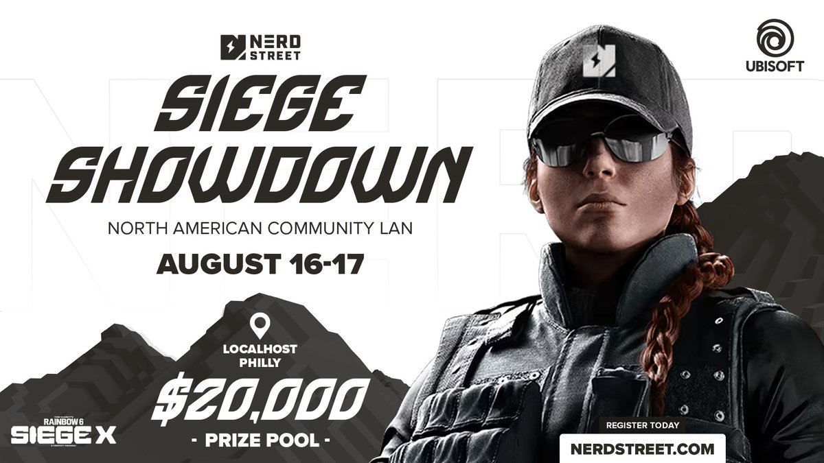 nerdstreet's tweet photo. This is the last weekend to sign up for Siege Showdown!

Sign up by Sunday at 11:59pm ET to lock in your team’s shot to play R6 on LAN at @LocalhostPhilly! 

Registration also includes a chance to bootcamp on Friday ahead of the weekend tournament.

https://t.co/JCPrMAqt1N https://t.co/6ZCmwS2czt
