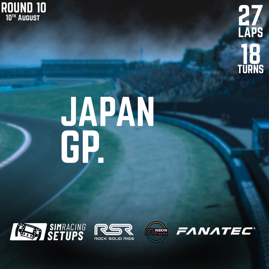 F7R (@formula719) on Twitter photo Race Weekend!
Round 10
๐LENOVO JAPANESE GRAND PRIX, SUZUKA, JAPAN ๐ฏ๐ต
Live from 10am Sunday ๐
<a href="/SimRacingSetups/">Sim Racing Setups</a> @fanatec_official Race Weekend!
Round 10
๐LENOVO JAPANESE GRAND PRIX, SUZUKA, JAPAN ๐ฏ๐ต
Live from 10am Sunday ๐
<a href="/SimRacingSetups/">Sim Racing Setups</a> @fanatec_official