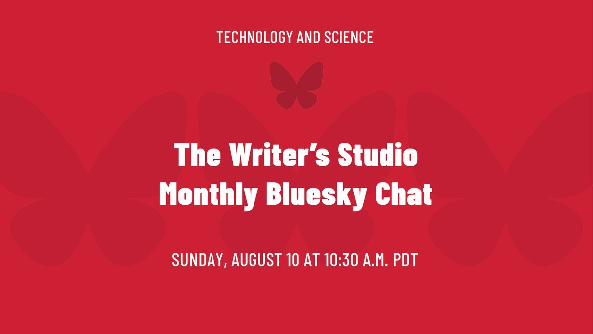 SFUContinuingStudies (@cs_sfu) on Twitter photo It's time for our monthly writing chat! Join <a href="/TWSSFU/">SFU Creative Writing</a> on Bluesky this Sunday at 10:30 a.m. PDT to discuss technology and science. ow.ly/CLAw50Wnp6f It's time for our monthly writing chat! Join <a href="/TWSSFU/">SFU Creative Writing</a> on Bluesky this Sunday at 10:30 a.m. PDT to discuss technology and science. ow.ly/CLAw50Wnp6f