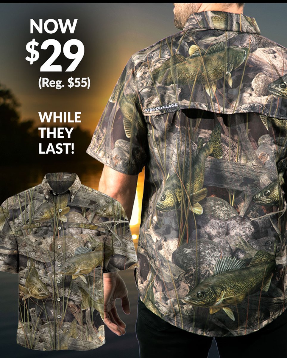 😎 SWEET DEAL!  CastAway Guide Shirts now $29! (Reg. $55). Bass, Crappie, Musky, Walleye. End of Season Blowout While Supplies Last! fishouflage.com