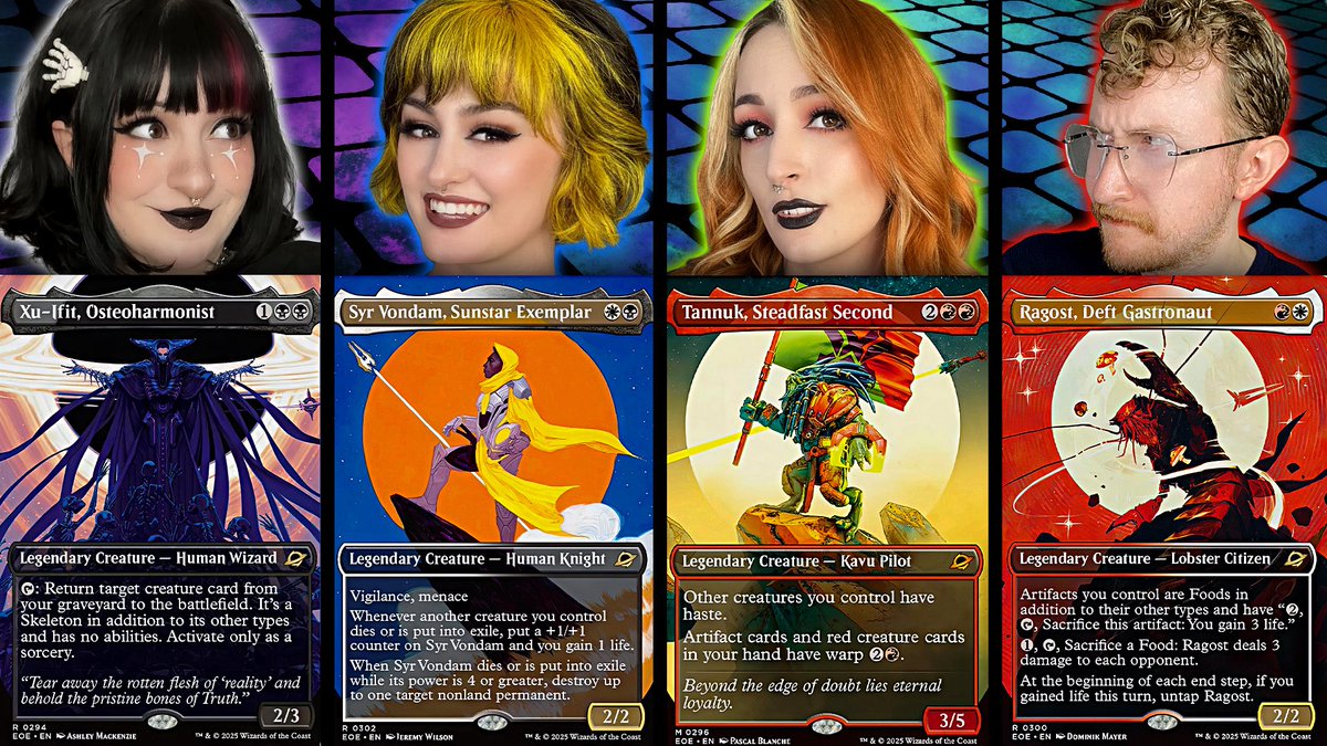 guild_pack's tweet image. Check out our newest video as we continue to explore the far reaches of Edge of Eternities. We’ve got Kavus moving at warp speed, space skeletons and a Lobster force feeding us rocks?

youtu.be/Jc0eWlV7pto?si…