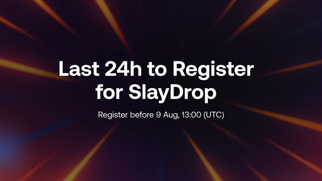 Kunms (@investorkunms) on Twitter photo Less than 24 hours left to register for SlayDrop from <a href="/satlayer/">SatLayer 🟨🧊</a>
slaydrop.satlayer.foundation Less than 24 hours left to register for SlayDrop from <a href="/satlayer/">SatLayer 🟨🧊</a>
slaydrop.satlayer.foundation