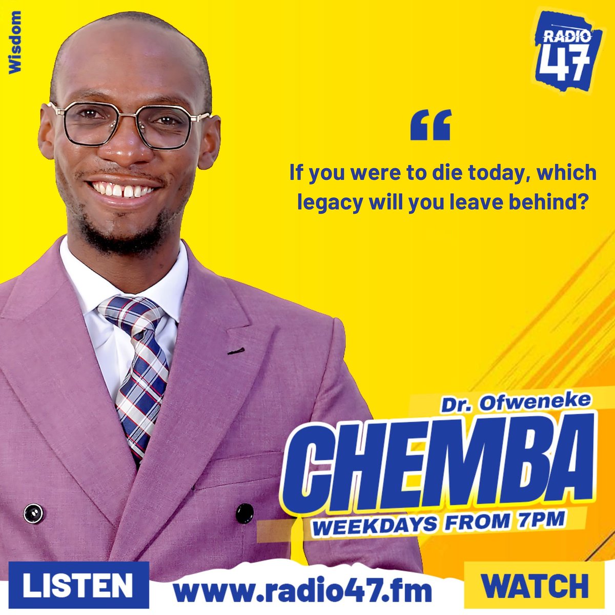 Endapo utakufa leo, utakumbukwa na nini?
#Chemba #HapaNdipo <a href="/DrOfweneke/">The Eagle Himself</a>