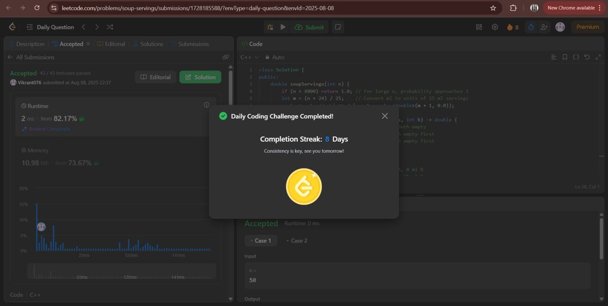 Vikrant_136's tweet image. Day 8: LeetCode’s ‘random operations’ describe my coding skills perfectly
#CodingLife #leetcode #programminglife #DSA #cpp #developer #coder