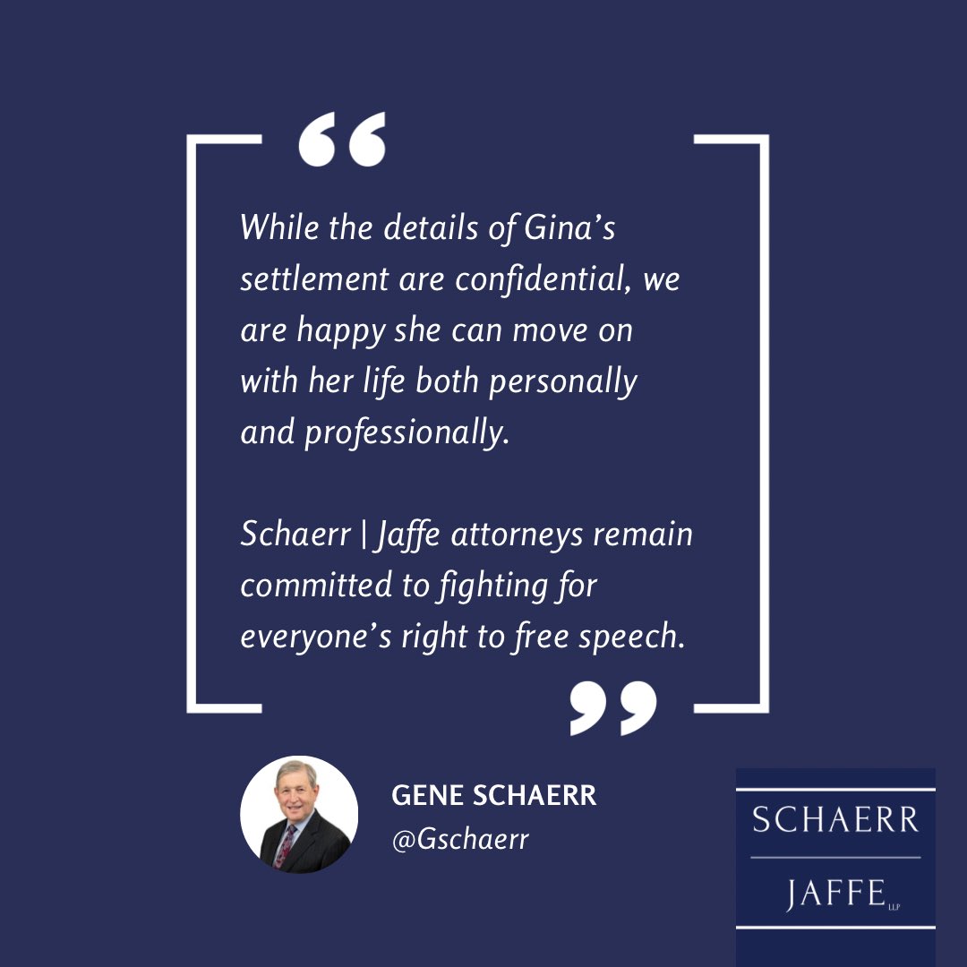 Our statement regarding <a href="/ginacarano/">Gina Carano 🕯</a> settlement with <a href="/Disney/">Disney</a> and <a href="/Lucasfilm/">Lucasfilm</a> #freespeech #wrongfultermination #schaerrjaffe