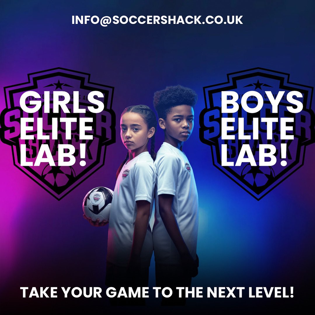 📍Location: Soccer Shack, Gladstone Road, Northampton NN5 7PP

Boys Elite Lab runs Mondays 

Girls Elite Lab runs Tuesdays 

Session Times (by school year)
•Years 4–5–6: 5:00–6:00pm
•Years 7–8–9: 6:00–7:00pm 

What We’ll Be Working On
•Technical Ability
•Shooting