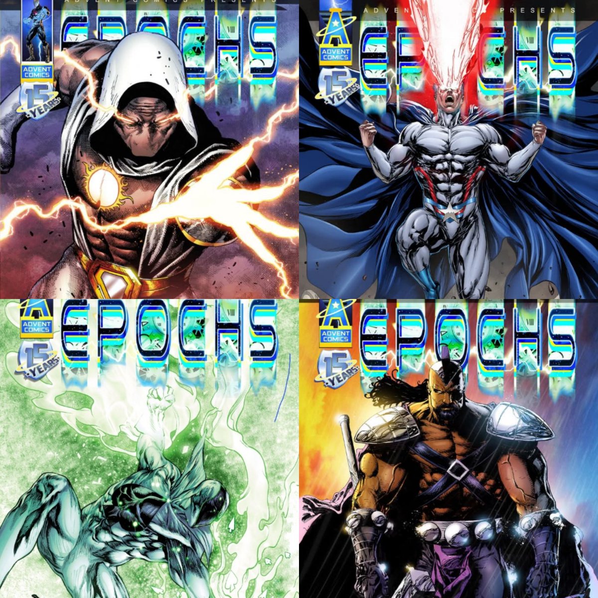 AdventComics's tweet photo. The 100-page, Advent Comics 15th/16th Anniversary Celebration event EPOCHS pre-launch page is now live.
https://t.co/oChcxLuwby #indiecomics #comics #comicbooks #EPOCHS #AdventComics https://t.co/BpBjZ9E4eE