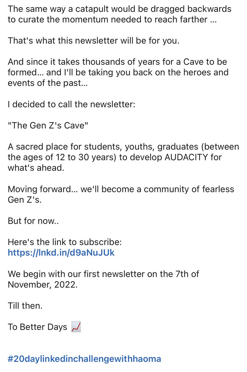 storyhunterkaz's tweet photo. Never Overstay Your Welcome. 

in April 2024, i left EVERYTHING to lock into web3.

but i got too attached to wins in thread contests that losses started getting a hold of me. until i began to see how @genzscave would evolve from a linkedin newsletter to a global brand. 

A 🧵.. https://t.co/YdmQuHxYC6