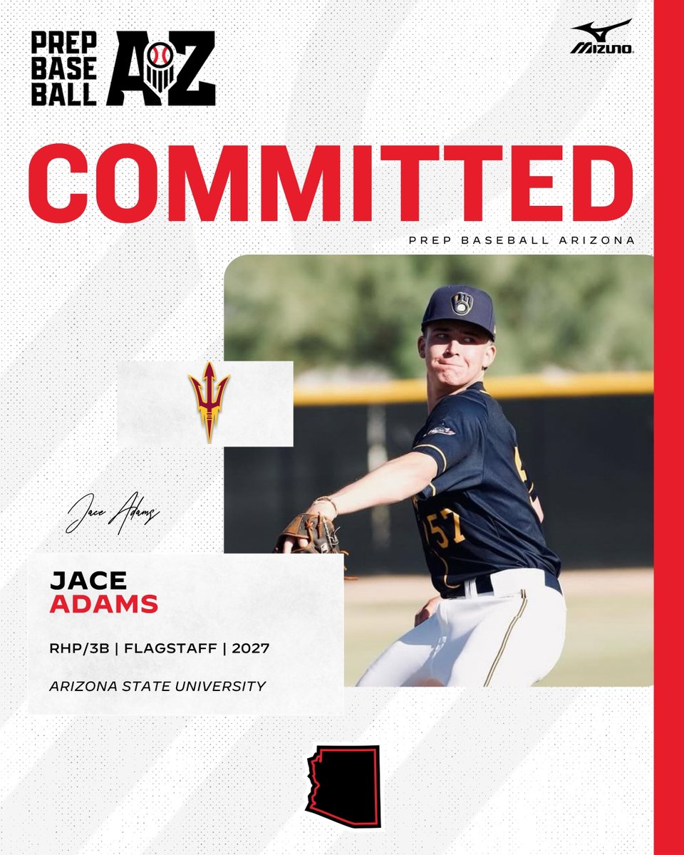 Prep Baseball Arizona (@prepbaseballaz) on Twitter photo 🚨𝐂𝐎𝐌𝐌𝐈𝐓𝐌𝐄𝐍𝐓 𝐀𝐋𝐄𝐑𝐓🚨
'27 RHP/3B Jace Adams has announced his commitment to Arizona State University!
Congrats, Jace! 👊. #BeSeen
Profile ➡️: loom.ly/qPL6GUk
Commitment Board ➡️: loom.ly/gS68jKY
@JaceAdams2027 | <a href="/ASU_Baseball/">Sun Devil Baseball</a> 🚨𝐂𝐎𝐌𝐌𝐈𝐓𝐌𝐄𝐍𝐓 𝐀𝐋𝐄𝐑𝐓🚨
'27 RHP/3B Jace Adams has announced his commitment to Arizona State University!
Congrats, Jace! 👊. #BeSeen
Profile ➡️: loom.ly/qPL6GUk
Commitment Board ➡️: loom.ly/gS68jKY
@JaceAdams2027 | <a href="/ASU_Baseball/">Sun Devil Baseball</a>