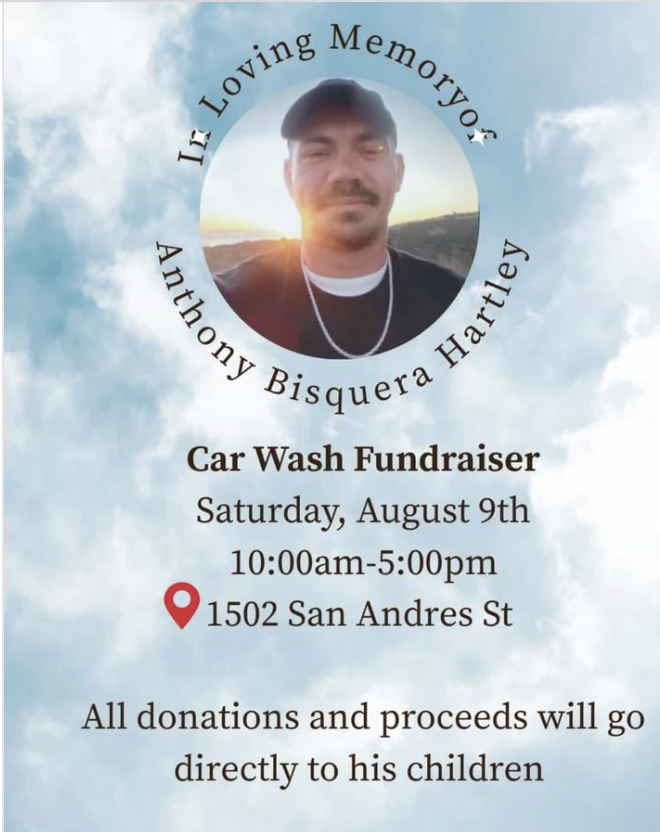 A special car wash fundraiser will be held Saturday on San Andres St. in Santa Barbara for the family of the fatal stabbing victim a week ago. He leaves behind  three children.