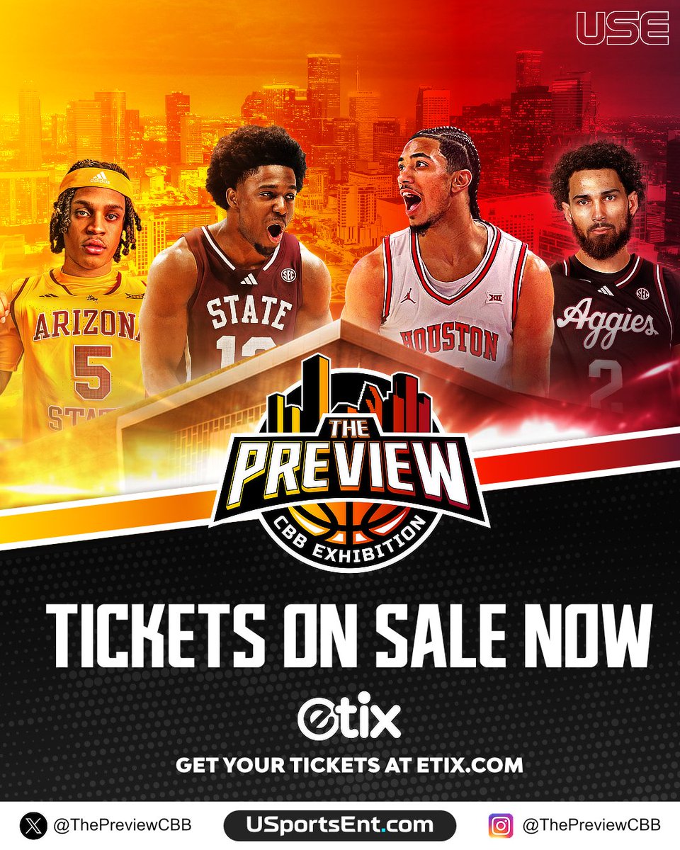 🔥The countdown is on 🔥

Don’t just hear about it — be there.

The Preview brings elite hoops and big-time energy to the court.

🎟️Get your seats now 👉 bit.ly/thepreviewcbb

#ThePreviewCBB #CollegeHoops