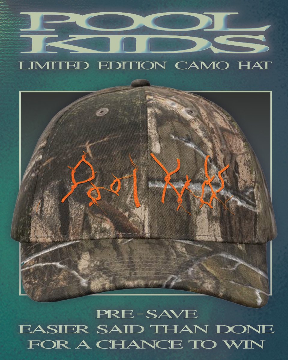 giveaway alert!! details for a chance to win this PK camo hat here: poolkids.ffm.to/contest