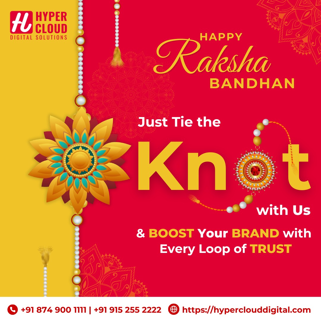 HyperCloud_DS's tweet photo. https://t.co/DILiiDM318
Happy Raksha Bandhan, Everyone!
This festive season, let’s tie the knot of trust &amp; take your brand to new heights.
Partner with us and boost your business with every loop of trust.

Contact us: +91 874 900 1111 | +91 915 255 2222

#HappyRakshaBandhan https://t.co/hxYcCXc0uO