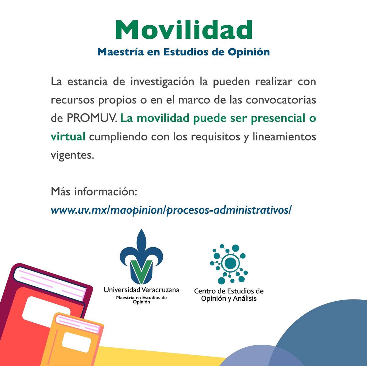 📝📍¡Es momento de planear tu estancia de investigación!

Consulta los siguientes enlaces:
✅ uv.mx/maopinion/proc…
✅ uv.mx/promuv
 
#MovilidadUV #EstanciaDeInvestigación  #MAEO_UV #CEOA_UV <a href="/seguidores/">seguidores</a>