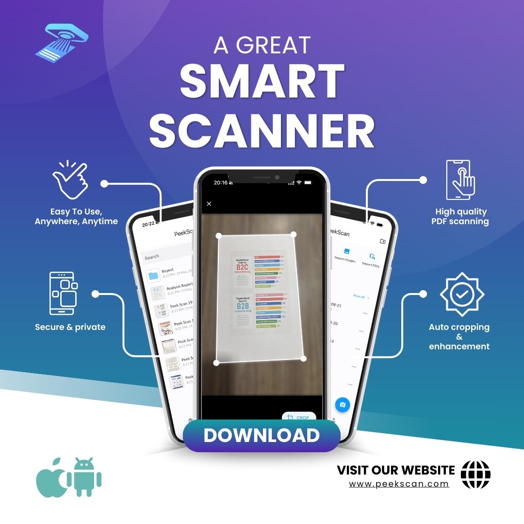 PeekScan's tweet image. PeekScan – Scan. Organize. Go.
Turn your phone into a powerful pocket scanner with PeekScan. 
#PeekScan #ProductivityTools #PDFScanner #ScanDocuments #DigitalDocuments #ScanSmart #OfficeProductivity #MobileScanning