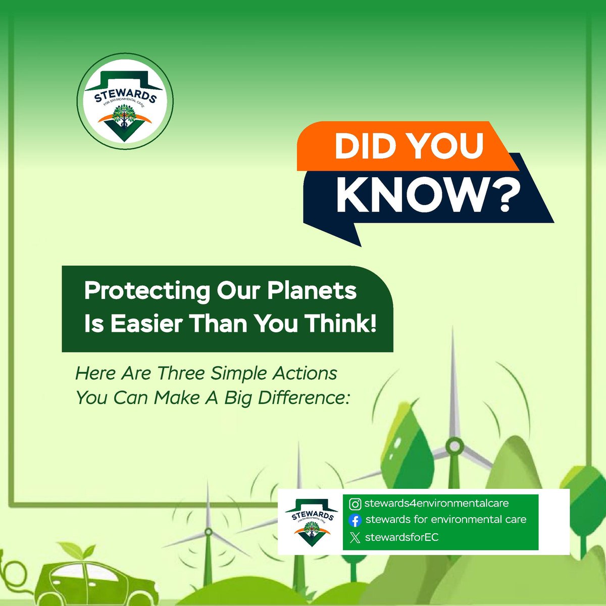 StewardsforEC's tweet photo. Take these small steps today as a way of doing your part to ensure a healthy environment https://t.co/SGferG6Ei4