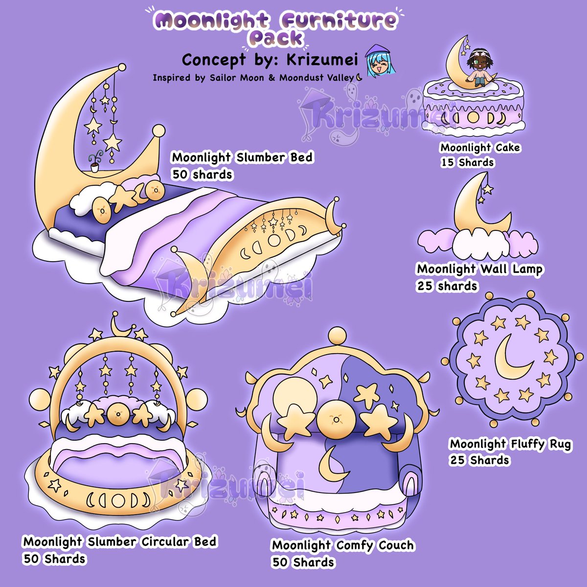 Moonlight Furniture Pack concept for Sweet Home Designer!