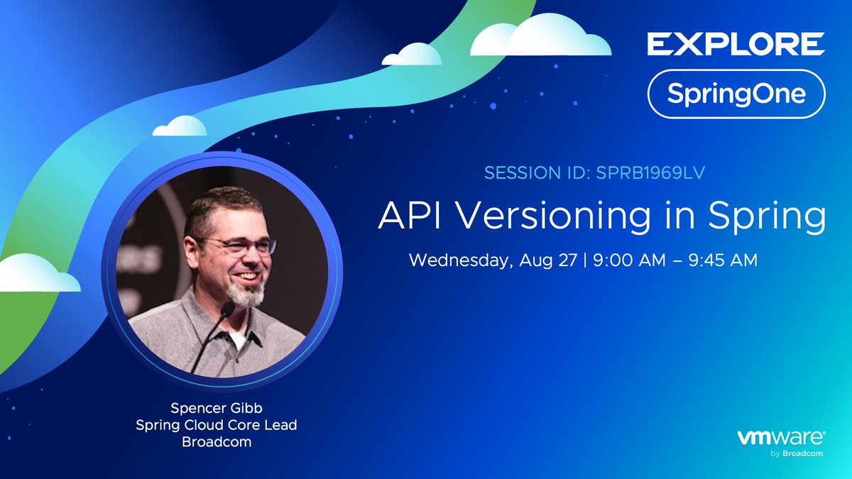 SpringOne (@springone) on Twitter photo Evolving your APIs? <a href="/spencerbgibb/">Spencer Gibb (🦋 @spencer.gibb.us)</a> at #SpringOne at #VMwareExplore 2025 will deep dive into Spring Framework 7's new API versioning features. Learn to implement URI, header, and query parameter versioning for seamless backward compatibility! brcm.tech/3HgyLQw Evolving your APIs? <a href="/spencerbgibb/">Spencer Gibb (🦋 @spencer.gibb.us)</a> at #SpringOne at #VMwareExplore 2025 will deep dive into Spring Framework 7's new API versioning features. Learn to implement URI, header, and query parameter versioning for seamless backward compatibility! brcm.tech/3HgyLQw