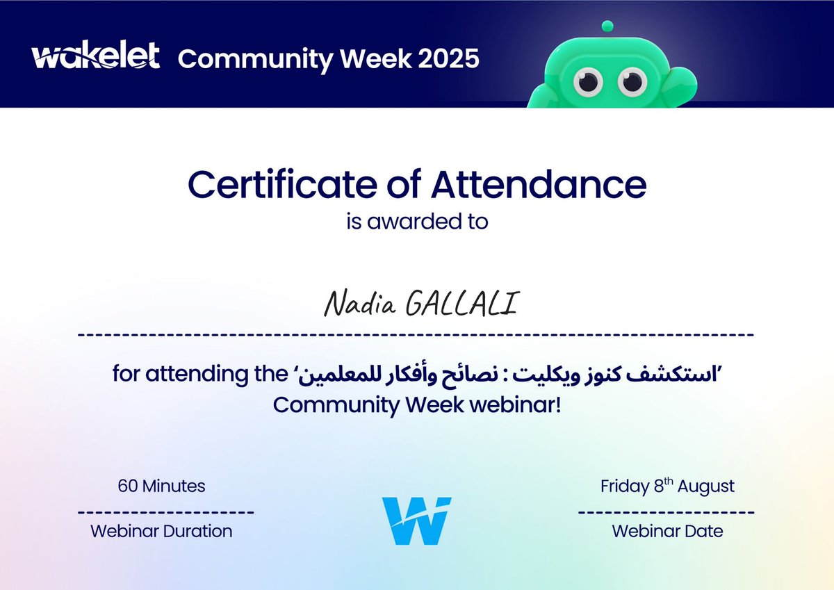 NadiaGallali's tweet image. #Wakelet #WakeletCommunityWeek2025 #WakeletWave #EdTechPower
