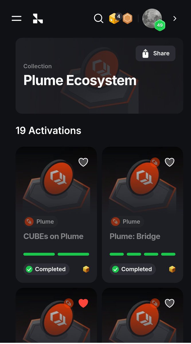 Layer3 มีเควส Plume Ecosystem ด้วยนะครับเผื่อใครสนใจไปทำ มีทั้งหมด 19 เควส
<a href="/plumenetwork/">Plume</a>
ทางไป⏬
app.layer3.xyz/collections/ex…
#PlumeStarboard
#Plumenetwork 
#layer3