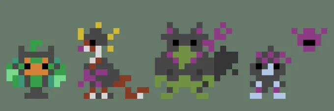 Honestly designing tiny sprites is really fun so I made more LOL