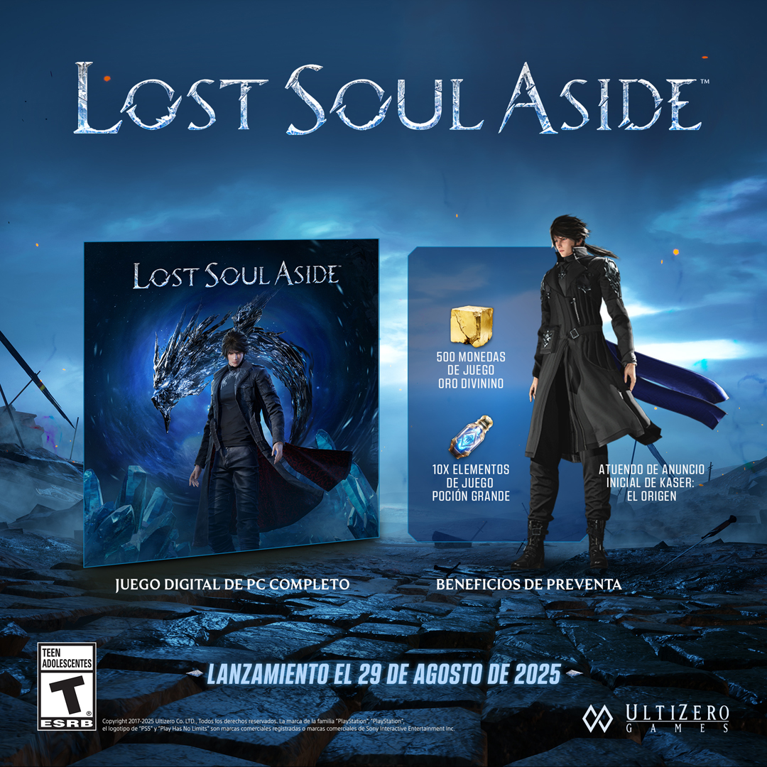 PlayStation_LA's tweet photo. Adéntrate en la historia de Kaser y Arena para salvar a Louisa y, en el proceso, la humanidad. La Preventa de Lost Soul Aside viene con Beneficios de Preventa y Contenido Digital Deluxe Exclusivo. https://t.co/Azce0QoIq6