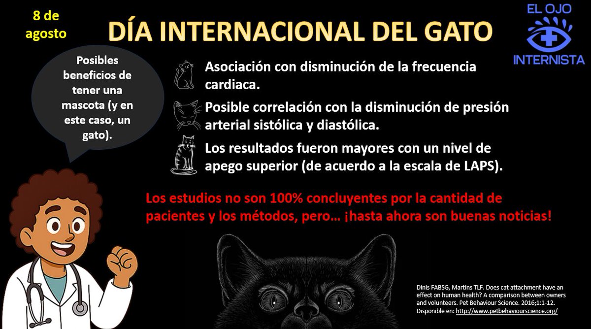 ElOjoInternista's tweet photo. Hoy en el "Día internacional del gato" le rendimos homenaje a nuestros peludos amigos, con algunos datos interesantes. Siempre es mejor adoptar y criar una mascota solo si tenemos la responsabilidad y las ganas de hacerlo.
#díainternacionaldelgato
#petlover 
#elojointernista
#fyi https://t.co/jf5ulEacDq