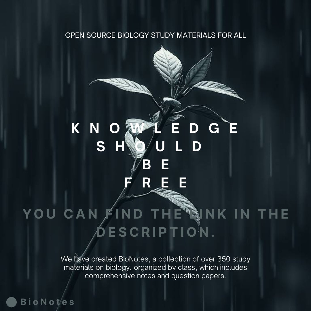 titasmallick51's tweet image. Knowledge should be free.
Access over 350 biology study materials, organized by class, including notes and question papers.
Start learning now: bionotes-liard.vercel.app

#OpenSourceEducation #BiologyNotes #FreeLearning #KnowledgeForAll