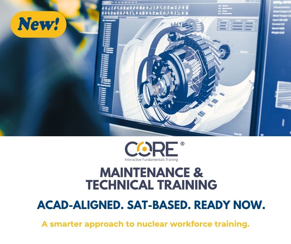 acceleranttech's tweet image. Workforce readiness is no longer optional.

CORE® Maintenance &amp;amp; Technical Training delivers 𝐀𝐂𝐀𝐃-𝐚𝐥𝐢𝐠𝐧𝐞𝐝, 𝐒𝐀𝐓-𝐛𝐚𝐬𝐞𝐝 𝐢𝐧𝐬𝐭𝐫𝐮𝐜𝐭𝐢𝐨𝐧 that’s scalable, standards-driven, and ready now.

✔ Built for today’s nuclear workforce
✔ Designed for immediate…