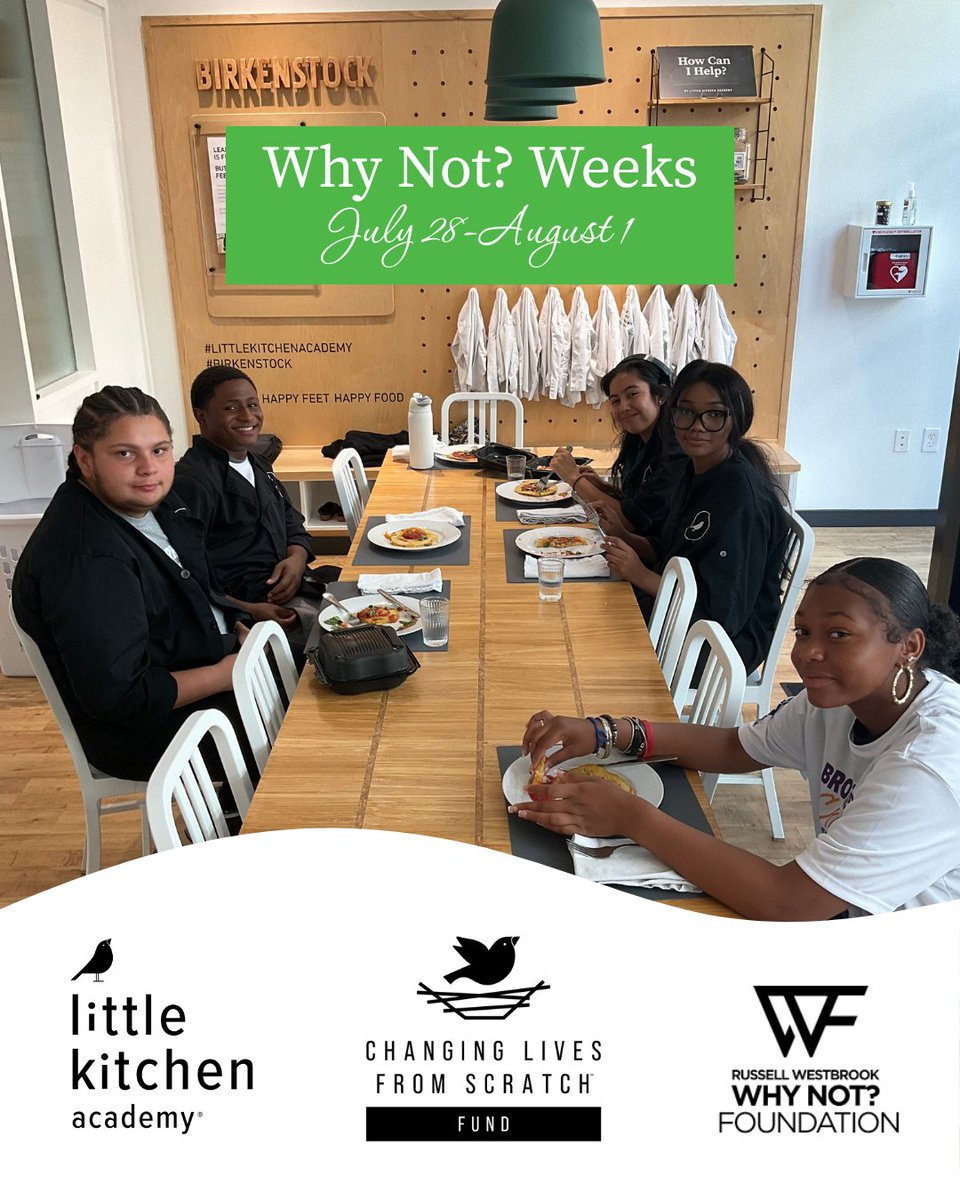 LittleKitchenA1's tweet image. Through our Changing Lives from Scratch Fund and @russwest44’s @WhyNotFdn  , we hosted the first-ever Why Not? Weeks at LKA! 👩‍🍳

Teens from @BCrusade gained real-life skills, confidence, and independence—all through the power of cooking.

#WhyNotWeeks #ChangingLivesfromScratch