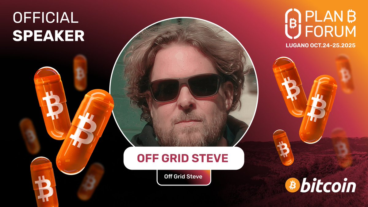 Lugano Plan ₿ (@luganoplanb) on Twitter photo 📣🚨 NEW SPEAKER ANNOUNCEMENT 💥
<a href="/NiceAction/">OffGridSteve ⚡ ∞/21M</a> will be a speaker at Plan ₿ Forum 2025!
Don’t miss the event of the year, October 24-25!🇨🇭
🎟️ Tickets are available, now on our website.
planb.lugano.ch/planb-forum/#t… 📣🚨 NEW SPEAKER ANNOUNCEMENT 💥
<a href="/NiceAction/">OffGridSteve ⚡ ∞/21M</a> will be a speaker at Plan ₿ Forum 2025!
Don’t miss the event of the year, October 24-25!🇨🇭
🎟️ Tickets are available, now on our website.
planb.lugano.ch/planb-forum/#t…