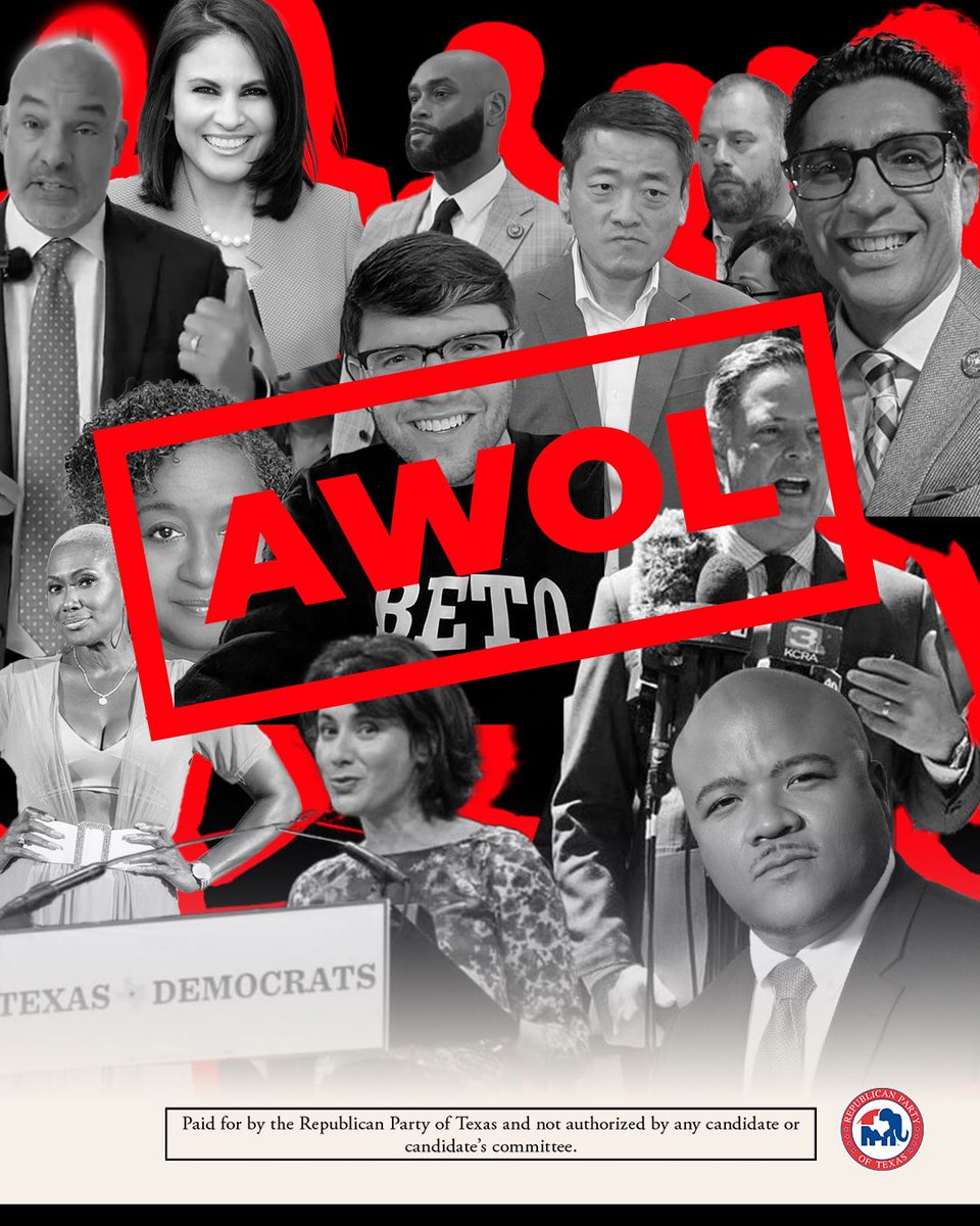 While Texans are hard at work, Texas House democrats have fled Texas on private planes to Chicago, Boston, and Albany to stop the work of the Texas House. All options must be on the table. Punish the absconders!