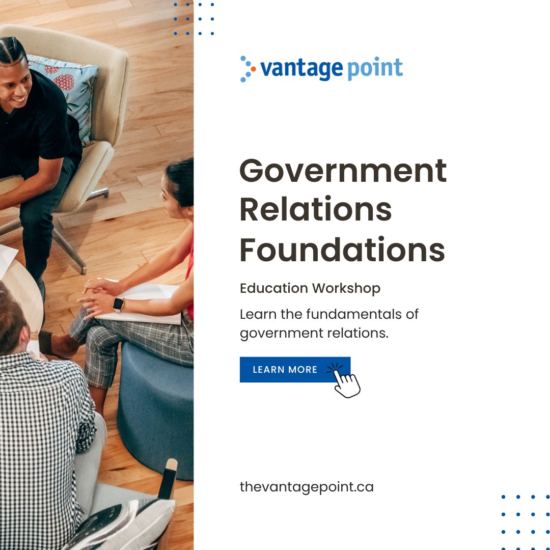 📣 Strengthen your non-profit’s advocacy with Government Relations Foundations! 

Join Prairie Chiu &amp; Tyler Arnold on October 1 to learn the fundamentals of building relationships with government. 

Register now: ow.ly/SSmT50WylIF
