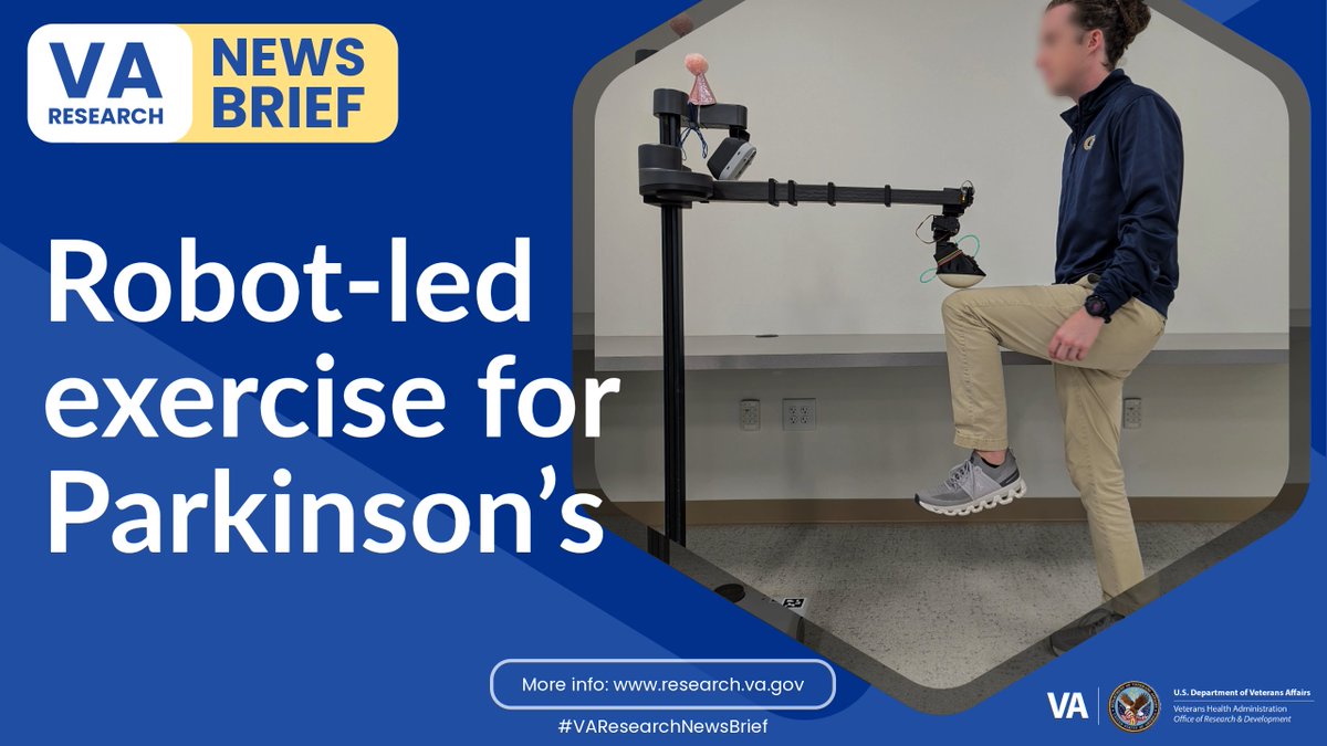VA Research (@varesearch) on Twitter photo #VAResearchNewsBrief: <a href="/AtlantaVAMC/">Atlanta VAHCS</a> researchers and colleagues developed a novel robot-led exercise system could help patients with Parkinson’s disease.
#VAResearch
research.va.gov/news_briefs/ne… #VAResearchNewsBrief: <a href="/AtlantaVAMC/">Atlanta VAHCS</a> researchers and colleagues developed a novel robot-led exercise system could help patients with Parkinson’s disease.
#VAResearch
research.va.gov/news_briefs/ne…