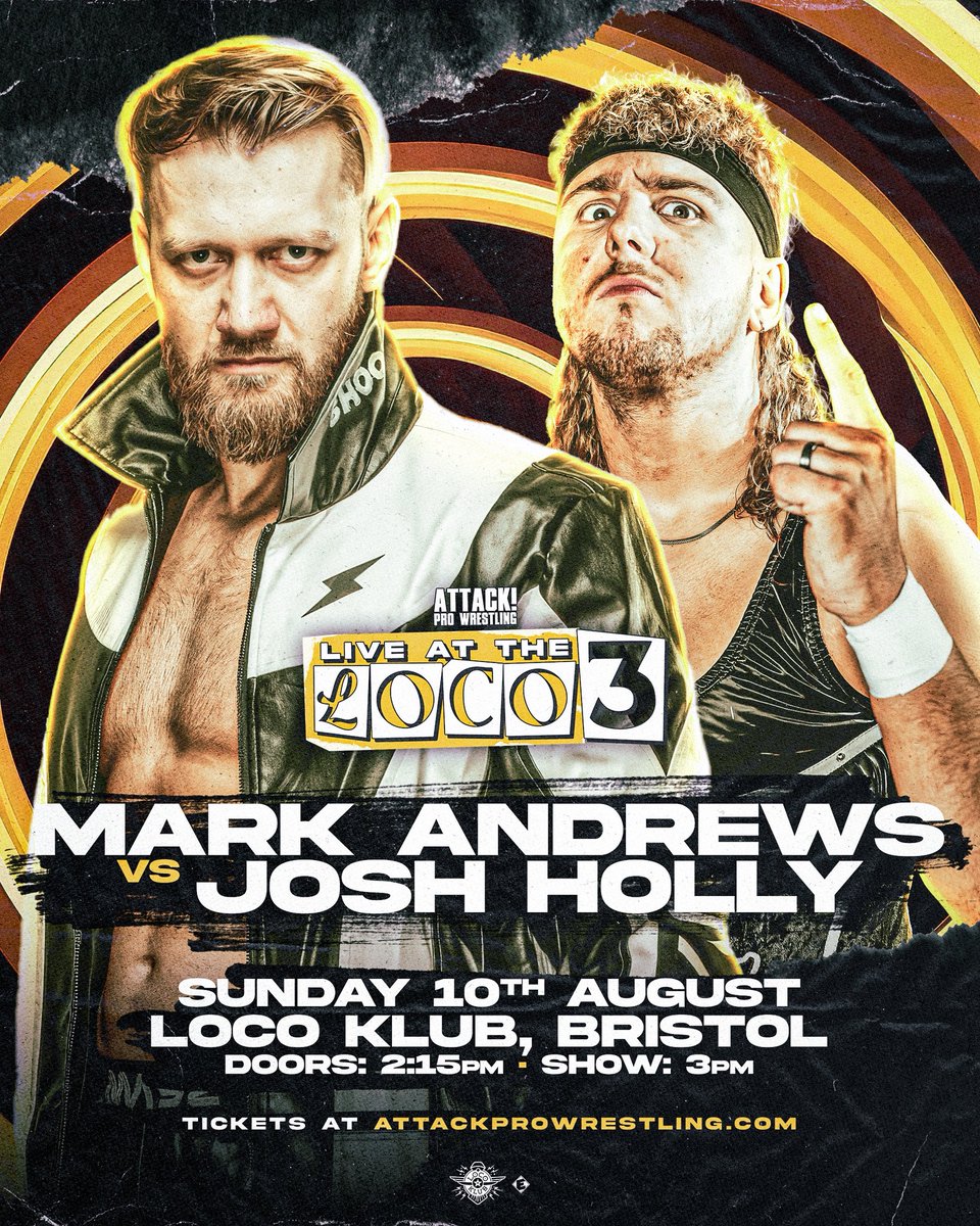MA92 (@mandrewsjunior) on Twitter photo I was meant to go up against <a href="/JoshHollyWres/">‘The Modern Classic’ Josh Holly</a> at the first Live At The Loco show a few months back but couldn’t due to a small injury.
Glad I get the chance once again to wipe the floor with his mullet this Sunday in Bristol!
🎟️ headfirstbristol.co.uk/whats-on/loco-… I was meant to go up against <a href="/JoshHollyWres/">‘The Modern Classic’ Josh Holly</a> at the first Live At The Loco show a few months back but couldn’t due to a small injury.
Glad I get the chance once again to wipe the floor with his mullet this Sunday in Bristol!
🎟️ headfirstbristol.co.uk/whats-on/loco-…