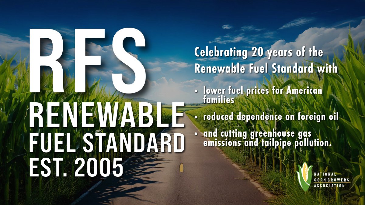Happy Birthday to the Renewable Fuel Standard! It turned 20 today! Read more about the impact the law has had on people across this great country: bit.ly/4m4vbId