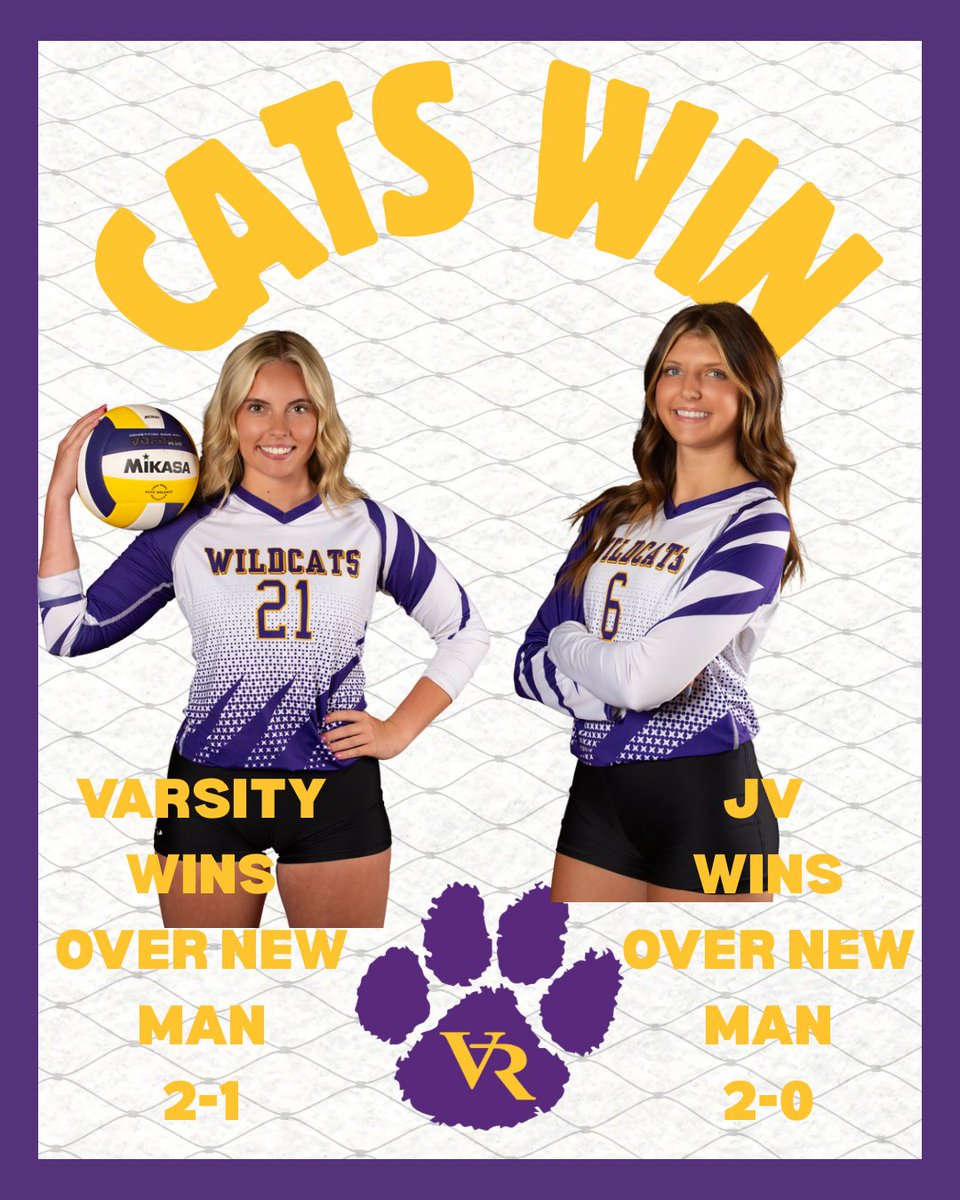 🏐JV &amp; Varsity picked up wins over New Man yesterday. Congrats Wildcats!🏐