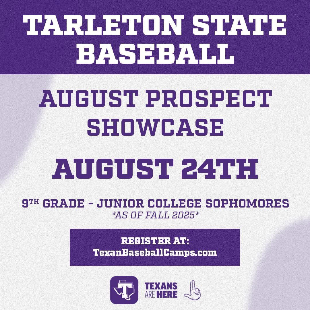 🚨PSA🚨 - Spots are filling up! Sign up today for our last showcase of the summer! 

Link🔗: texanbaseballcamps.com