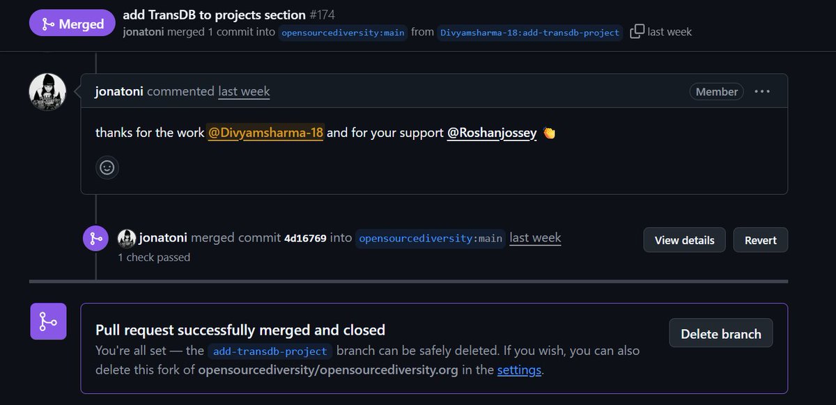 Heydivyamsharma's tweet photo. Day 576-586 of #600DaysOfCode🧿

✅ Solved 15 DSA @LeetCode 
✅ Got 1 more PR merged &amp; I love doing it (Purple Beauty)
✅ Project 1 - 90%, adding new stuff &amp; 2nd at 60%

Although it was an easy issue but I learnt sm from this one and that's what matters🔥
LFG, will do OSS more🔥 https://t.co/ubbvgD4lnb