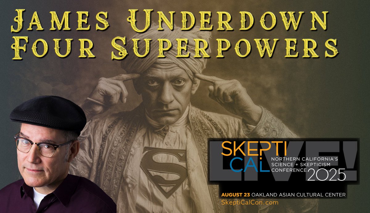 SkeptiCalCon's tweet image. For 25 years the @center4inquiry Investigations Group has offered $500k to anyone proving paranormal powers under controlled conditions. Get the tools to do it at the 2025 SkeptiCal Conference, live in Oakland on Aug. 23. Tickets and more information at skepticalcon.com