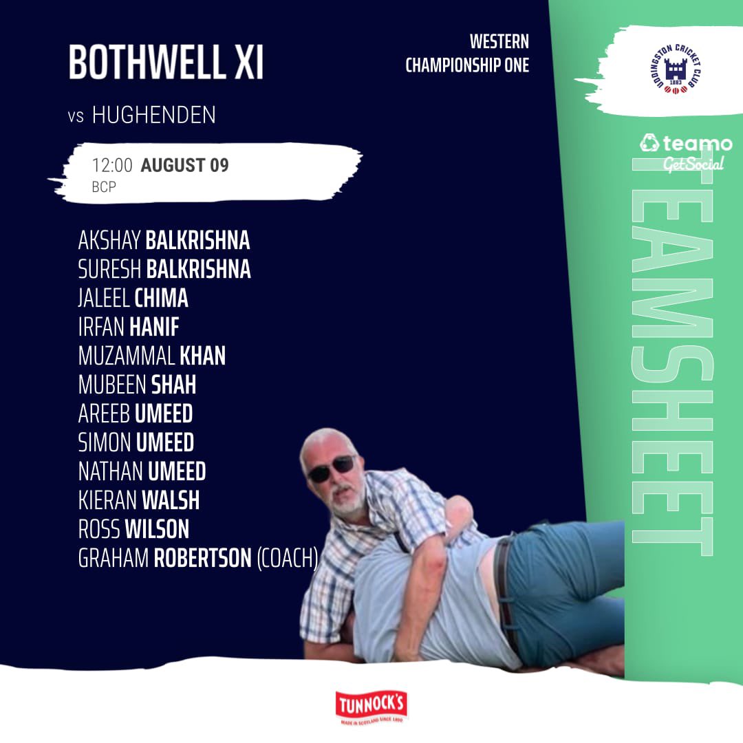 Weekend Fixtures 

In an away game Tunnock's Uddingston 1st XI takes on Stenhousemuir

Bothwell XI faces off against Hughenden at BCP.

#Cricket #WesternPremiershipOne #WesternChampionshipOne #uddingstoncricket #uddingston #uddingstoncc #teamuddy